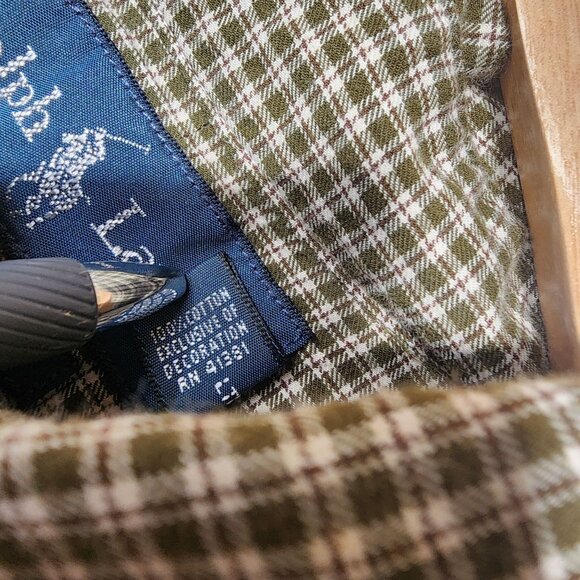 Ralph Lauren Mens Classic Fit Green & White Plaid Button-Down Shirt Size L - Picture 8 of 9